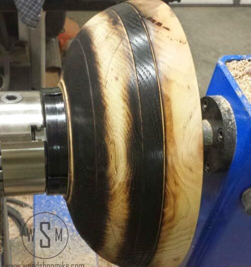 Hickory Bowl With Pyrography In Progress